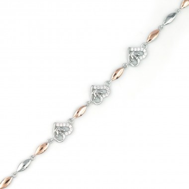 92.5 Sterling Silver Multi Stoned Fancy Bracelet for Ladie's